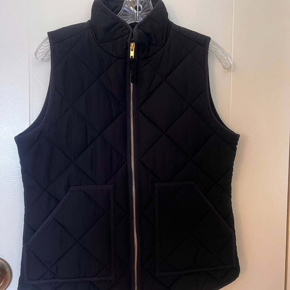J. Crew Black Quilted Puffer Vest